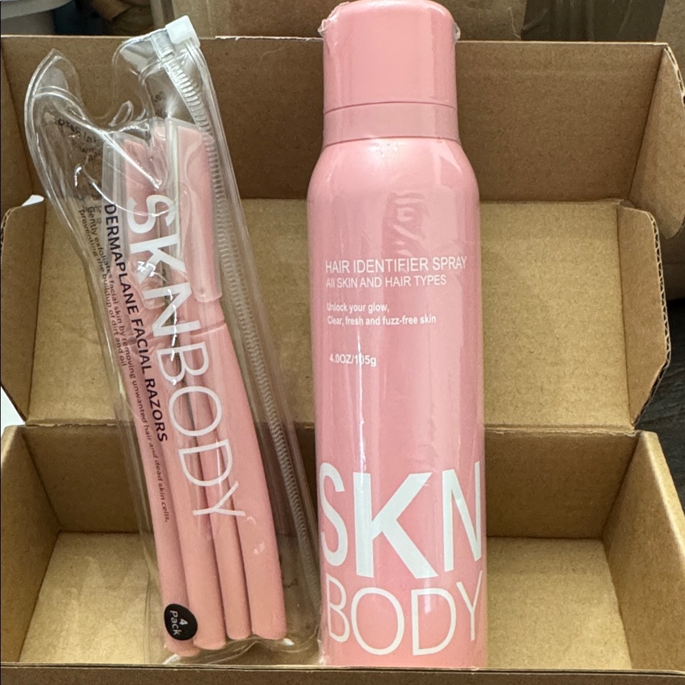 Pink Hair Identifier Spray and Facial Razors Set
